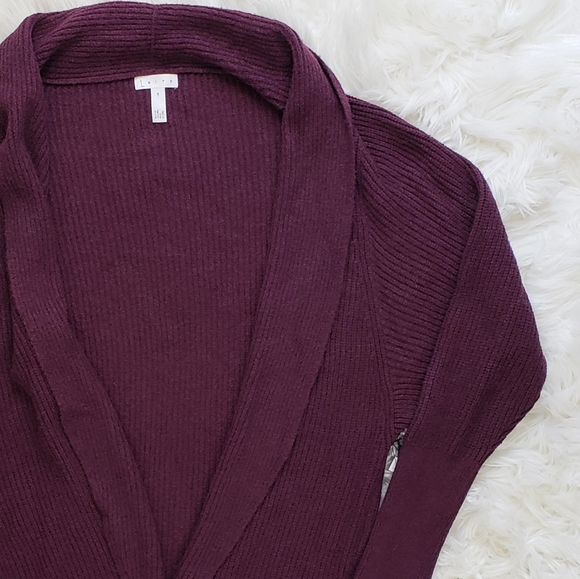 Leith Dolman Sleeve Long Maroon Cardigan - Picture 5 of 7